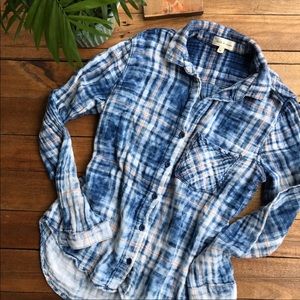 Anthropologie Cloth & Stone Soft plaid Shirt